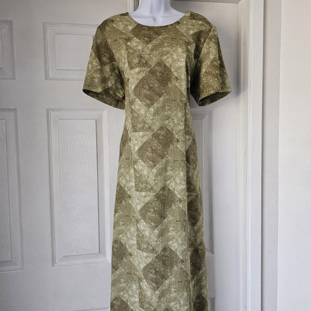 Grandma core print maxi womens church dress